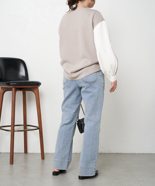 Jena espace merveilleux(ジェナ エスパスメルヴェイユ)の「ラインスリーブカットソー(Tシャツ/カットソー・レディース・ブラック/グレー/オフホワイト・FREE)」の15枚目の写真