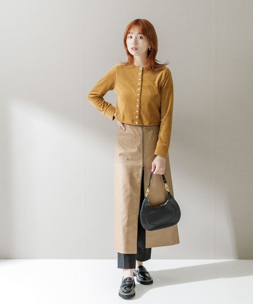 URBAN RESEARCH ROSSO WOMEN（アーバンリサーチ　ロッソ）の「コンパクトベロアカーディガン（カーディガン/ボレロ・レディース・ゴールド/レッド/ブラック・FREE）」の6枚目の写真