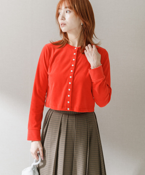 URBAN RESEARCH ROSSO WOMEN（アーバンリサーチ　ロッソ）の「コンパクトベロアカーディガン（カーディガン/ボレロ・レディース・ゴールド/レッド/ブラック・FREE）」の17枚目の写真