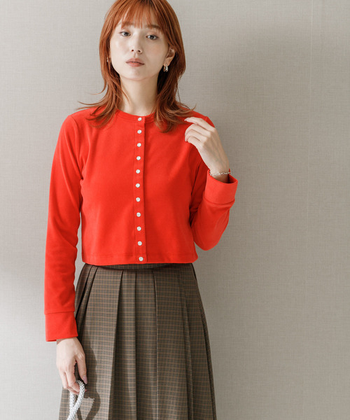 URBAN RESEARCH ROSSO WOMEN（アーバンリサーチ　ロッソ）の「コンパクトベロアカーディガン（カーディガン/ボレロ・レディース・ゴールド/レッド/ブラック・FREE）」の18枚目の写真