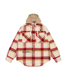AAPE  LONG SLEEVE CHECK HOODIE SHIRT(DETACHABLE)