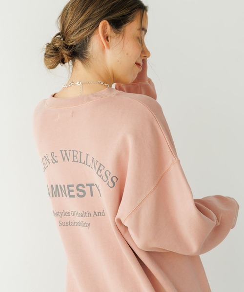 BAYFLOW（ベイフロー）の「[程よいサイズ感]ピグメントロゴスウェットプルオーバー（スウェット・レディース・ライトグレー/ブルー/チャコールグレー/オフホワイト/ライトピンク/ブラウン/ピンク/ライトブルー/ベージュ・SMALL/MEDIUM）」の8枚目の写真