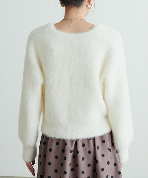 natural couture（ナチュラルクチュール）の「バー釦シャギーカーデ（カーディガン/ボレロ・レディース・ミント/モカ/パープル/チャコールグレー/オフホワイト・FREE）」の13枚目の写真