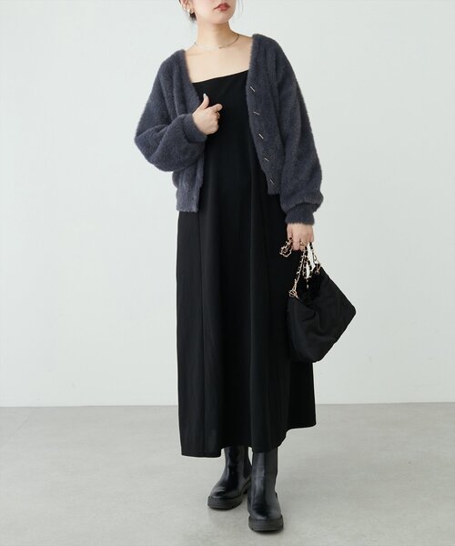 natural couture（ナチュラルクチュール）の「バー釦シャギーカーデ（カーディガン/ボレロ・レディース・ミント/モカ/パープル/チャコールグレー/オフホワイト・FREE）」の21枚目の写真