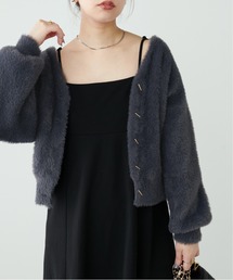 natural couture | バー釦シャギーカーデ(カーディガン/ボレロ)