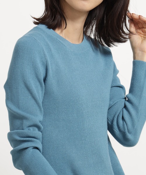 FOUND GOOD（ファウンドグッド）の「コンフォートペプラムニット（ニット/セーター・レディース・ブラック/ホワイト系5/ブルー系2/レッド系8・L/M/S）」の14枚目の写真