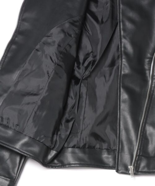 SpRay（スプレイ）の「フェイクレザーライダース（ライダースジャケット・レディース・ブラック×ブラック/ブラック/ブラウン・FREE）」の5枚目の写真