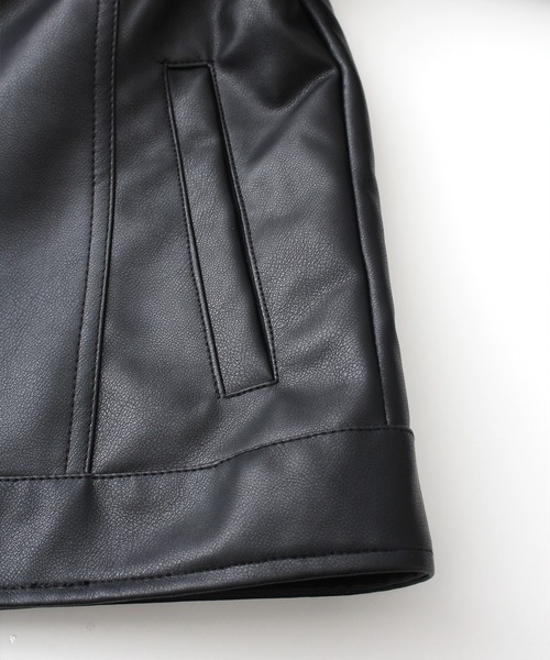 SpRay（スプレイ）の「フェイクレザーライダース（ライダースジャケット・レディース・ブラック×ブラック/ブラック/ブラウン・FREE）」の9枚目の写真
