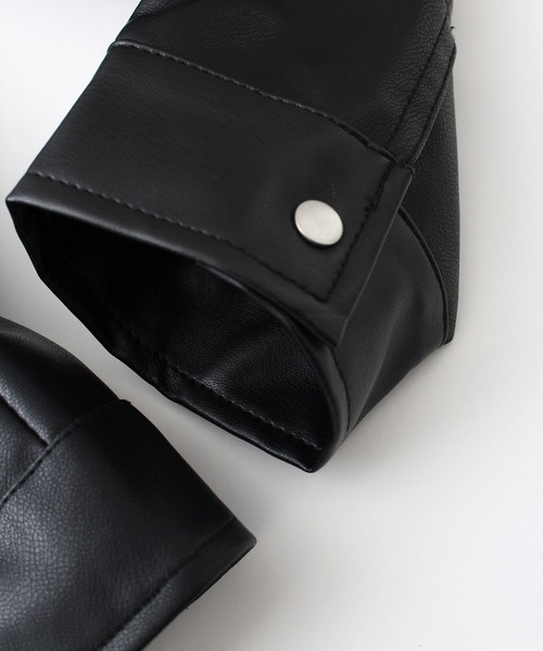 SpRay（スプレイ）の「フェイクレザーライダース（ライダースジャケット・レディース・ブラック×ブラック/ブラック/ブラウン・FREE）」の10枚目の写真