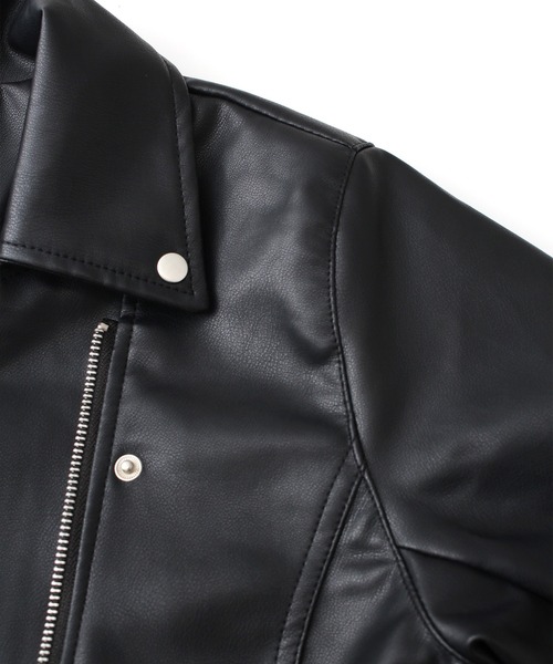 SpRay（スプレイ）の「フェイクレザーライダース（ライダースジャケット・レディース・ブラック×ブラック/ブラック/ブラウン・FREE）」の11枚目の写真