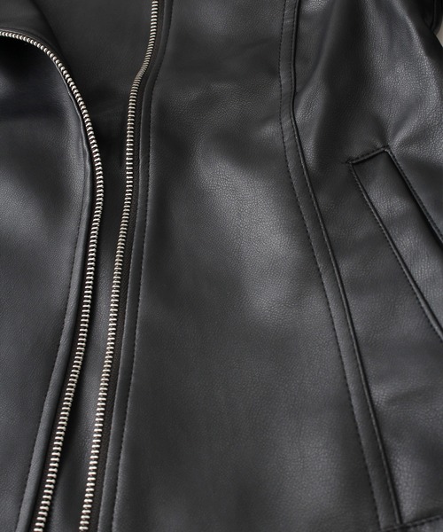 SpRay（スプレイ）の「フェイクレザーライダース（ライダースジャケット・レディース・ブラック×ブラック/ブラック/ブラウン・FREE）」の12枚目の写真