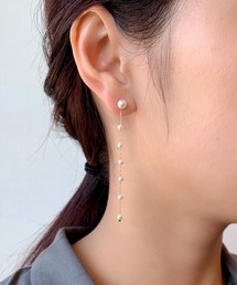 7連チェーンパールピアス (両耳用)