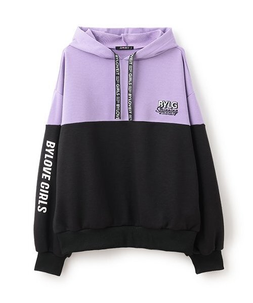 by LOVEiT（バイラビット）の「切り替えパーカー（パーカー・キッズ・ピンク/ラベンダー/オフホワイト/ブラック・160cm/150cm/140cm/130cm/120cm）」の4枚目の写真