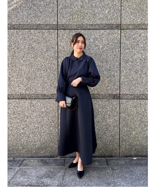 UR'S(ユアーズ)の「襟付タックスリーブシャツブラウス(シャツ/ブラウス・レディース・ネイビー/ホワイト・L/M/S)」の6枚目の写真
