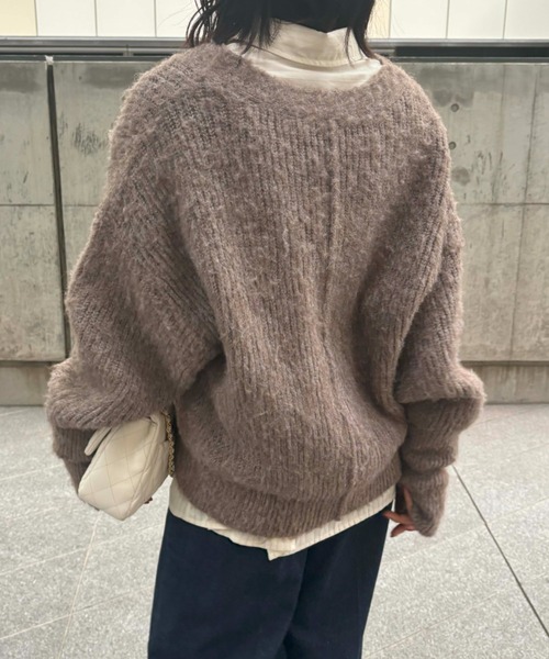 VIS（ビス）の「パールボタンVネック片畦ニットカーディガン（カーディガン/ボレロ・レディース・グレー/ブラウン系その他2/ブルー/ホワイト系その他/レッド系その他・FREE）」の20枚目の写真