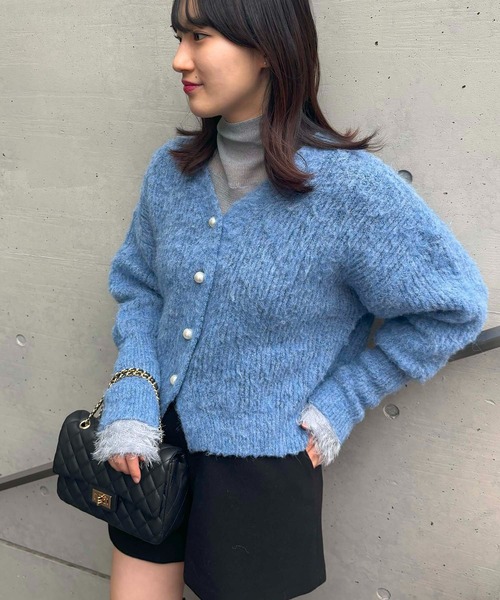 ルイヴィトン✨ パールボタン ボーダー サマーニット Vネック カーディガン ルイヴィトン✨ パールボタン ボーダー サマーニット Vネック