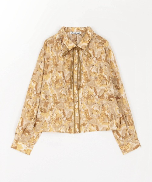 NICOLE CLUB（ニコル　クラブ）の「パイピング柄ブラウス（シャツ/ブラウス・レディース・パープル/イエロー/グレー・MEDIUM）」の5枚目の写真