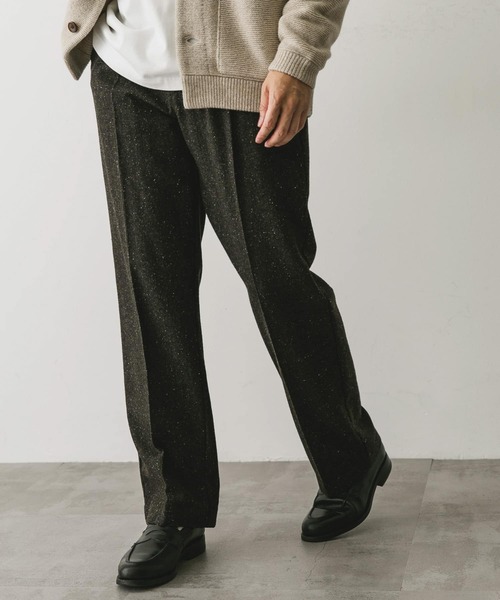 URBAN RESEARCH DOORS(アーバンリサーチドアーズ)の「ウールブレンドネップワンタックパンツ(その他パンツ・メンズ・ブラウン系その他/グレー系その他・MEDIUM/LARGE)」の2枚目の写真