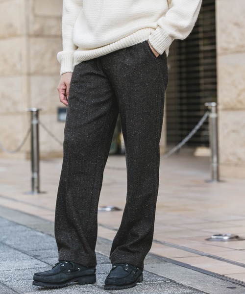 URBAN RESEARCH DOORS(アーバンリサーチドアーズ)の「ウールブレンドネップワンタックパンツ(その他パンツ・メンズ・ブラウン系その他/グレー系その他・MEDIUM/LARGE)」の4枚目の写真