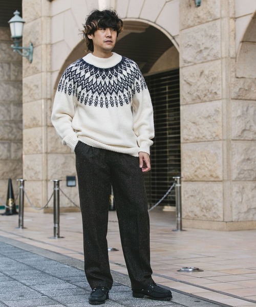 URBAN RESEARCH DOORS(アーバンリサーチドアーズ)の「ウールブレンドネップワンタックパンツ(その他パンツ・メンズ・ブラウン系その他/グレー系その他・MEDIUM/LARGE)」の7枚目の写真