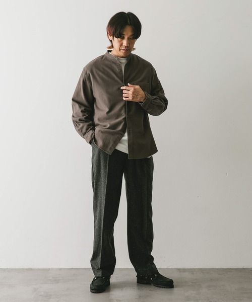 URBAN RESEARCH DOORS(アーバンリサーチドアーズ)の「ウールブレンドネップワンタックパンツ(その他パンツ・メンズ・ブラウン系その他/グレー系その他・MEDIUM/LARGE)」の15枚目の写真