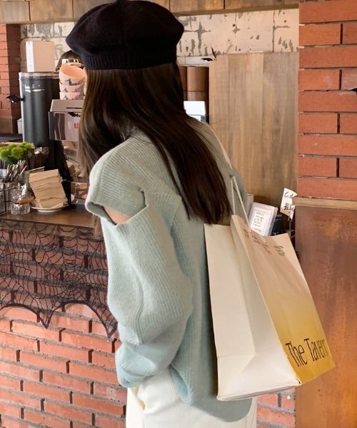 セール】ショルダーカットオフニット（ニット/セーター