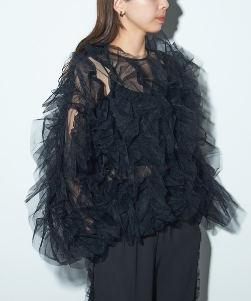 【MAISON BREEZE reveur】チュールフリルトップス 結婚式 MAISON BREEZE reveur】チュールフリルトップス 結婚式 - メルカリ
