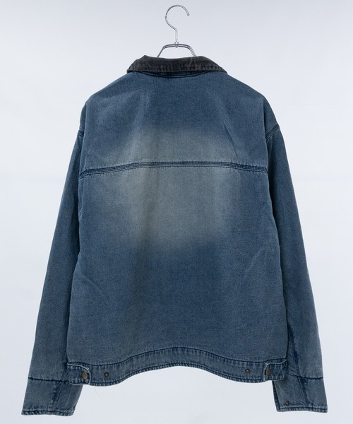 セール】【13】ブラスト/スプレー加工 ダック地 襟コーデュロイジップ