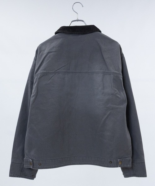 コーデュロイ ブラック ジップアップジャケット セール】【13】ブラスト/スプレー加工 ダック地 襟コーデュロイジップ