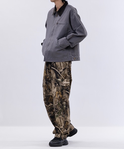 セール】【13】ブラスト/スプレー加工 ダック地 襟コーデュロイジップ