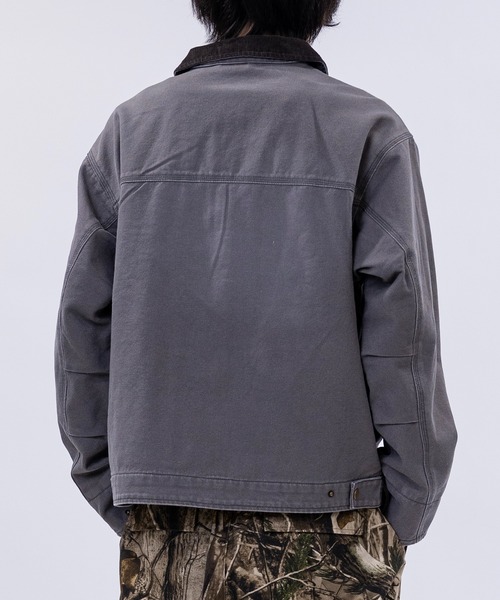 セール】【13】ブラスト/スプレー加工 ダック地 襟コーデュロイジップ