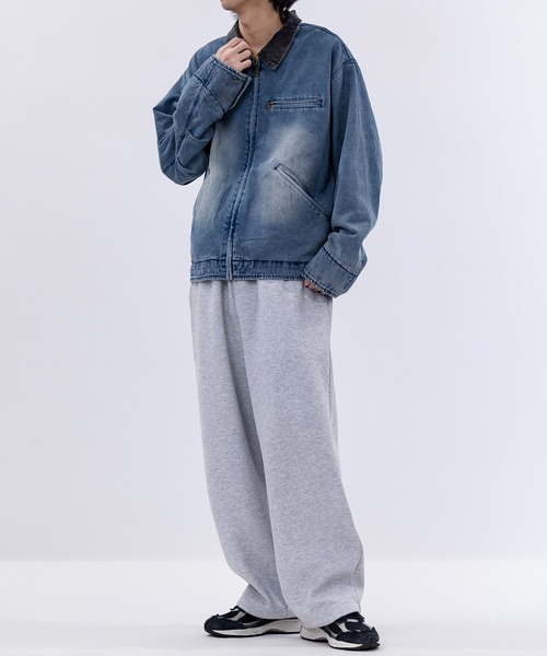 13】ブラスト/スプレー加工 ダック地 襟コーデュロイジップアップ