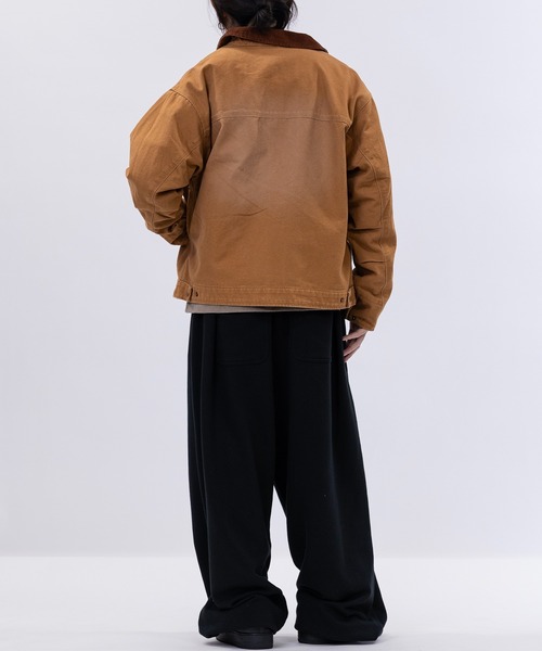 セール】【13】ブラスト/スプレー加工 ダック地 襟コーデュロイジップ