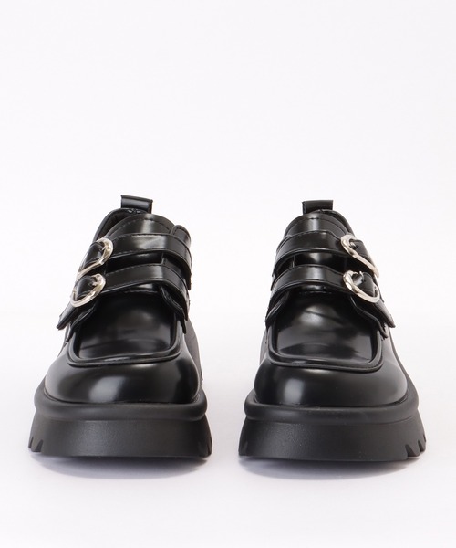 ブラックレザー厚底ローファー 厚底ローファー （ブラック） -YOSUKE U・S・A 公式