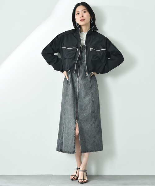 INTERPLANET（インタープラネット）の「デニムＺＩＰキャミワンピース（ジャンパースカート・レディース・ブラック/サックスブルー・FREE）」の10枚目の写真