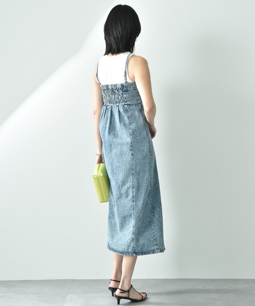 INTERPLANET（インタープラネット）の「デニムＺＩＰキャミワンピース（ジャンパースカート・レディース・ブラック/サックスブルー・FREE）」の7枚目の写真