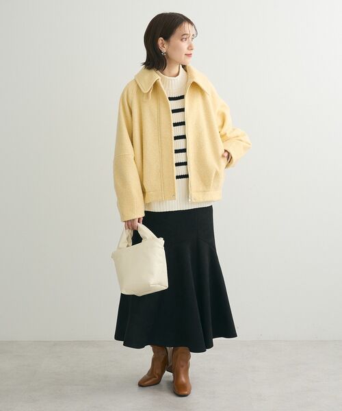 Green　Parks（グリーンパークス）の「2WAYカラーコクーンブルゾン（ブルゾン・レディース・杢グレー/アイボリー/イエロー・FREE）」の12枚目の写真