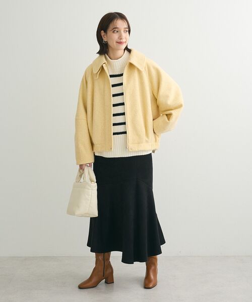 Green　Parks（グリーンパークス）の「2WAYカラーコクーンブルゾン（ブルゾン・レディース・杢グレー/アイボリー/イエロー・FREE）」の13枚目の写真