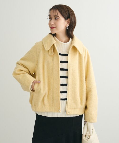 Green　Parks（グリーンパークス）の「2WAYカラーコクーンブルゾン（ブルゾン・レディース・杢グレー/アイボリー/イエロー・FREE）」の15枚目の写真