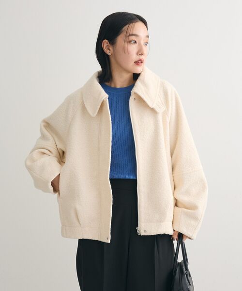 Green　Parks（グリーンパークス）の「2WAYカラーコクーンブルゾン（ブルゾン・レディース・杢グレー/アイボリー/イエロー・FREE）」の4枚目の写真