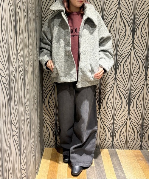 Green　Parks（グリーンパークス）の「2WAYカラーコクーンブルゾン（ブルゾン・レディース・杢グレー/アイボリー/イエロー・FREE）」の5枚目の写真