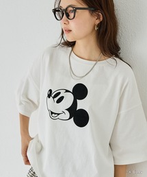 ミッキー/フロッキープリントTシャツ