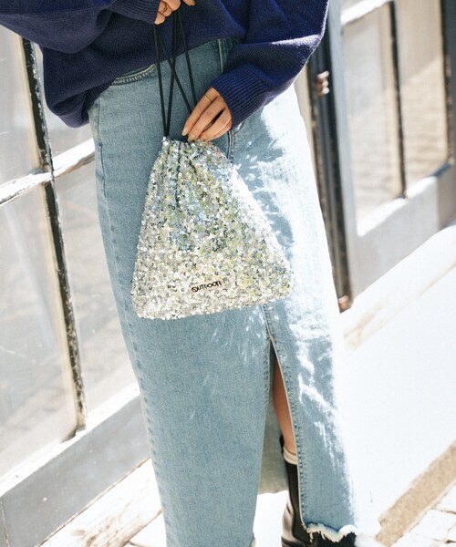 FREAK'S STORE(フリークスストア)の「OUTDOOR PRODUCTS × FREAK'S STORE/アウトドアプロダクツ 別注 2WAY スパンコール巾着バッグ/ショルダーバッグ(ショルダーバッグ・レディース・ブラック/ブルー/シルバー・ONE SIZE)」の12枚目の写真