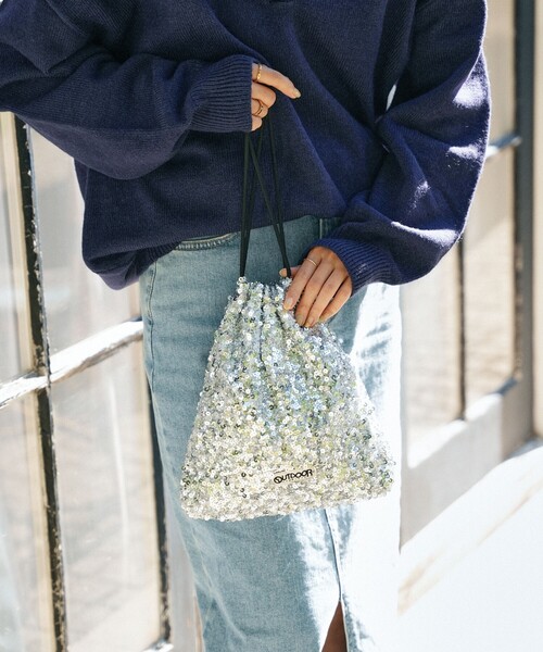 FREAK'S STORE(フリークスストア)の「OUTDOOR PRODUCTS × FREAK'S STORE/アウトドアプロダクツ 別注 2WAY スパンコール巾着バッグ/ショルダーバッグ(ショルダーバッグ・レディース・ブラック/ブルー/シルバー・ONE SIZE)」の13枚目の写真
