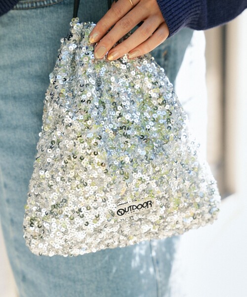 FREAK'S STORE(フリークスストア)の「OUTDOOR PRODUCTS × FREAK'S STORE/アウトドアプロダクツ 別注 2WAY スパンコール巾着バッグ/ショルダーバッグ(ショルダーバッグ・レディース・ブラック/ブルー/シルバー・ONE SIZE)」の14枚目の写真