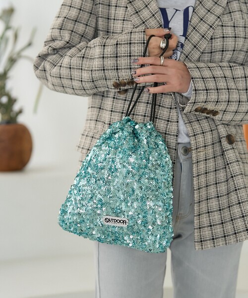 FREAK'S STORE(フリークスストア)の「OUTDOOR PRODUCTS × FREAK'S STORE/アウトドアプロダクツ 別注 2WAY スパンコール巾着バッグ/ショルダーバッグ(ショルダーバッグ・レディース・ブラック/ブルー/シルバー・ONE SIZE)」の20枚目の写真