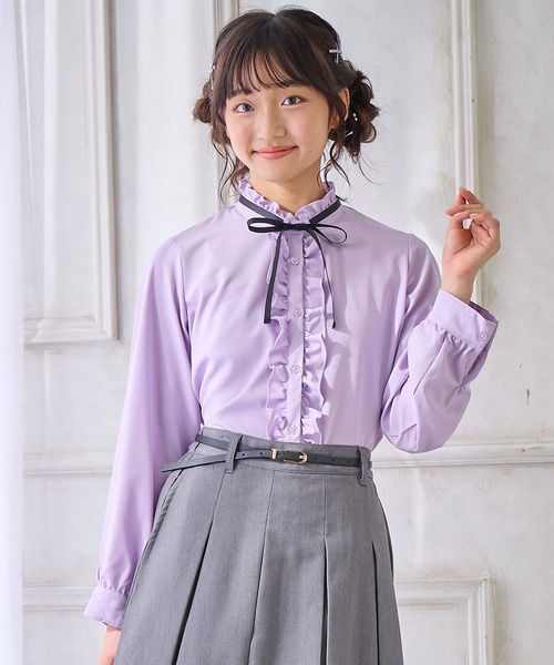 AMOMMA ネイビーフリルシャツ シャツ/ブラウス | AMOMMA（アモマ） | ファッション通販