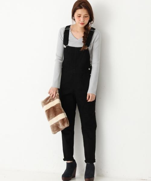 Another Edition（アナザーエディション）の「デニムオーバーオール2/AEBC DNM OVERALL2（サロペット/オーバーオール・レディース・ブラック・MEDIUM/SMALL）」の13枚目の写真