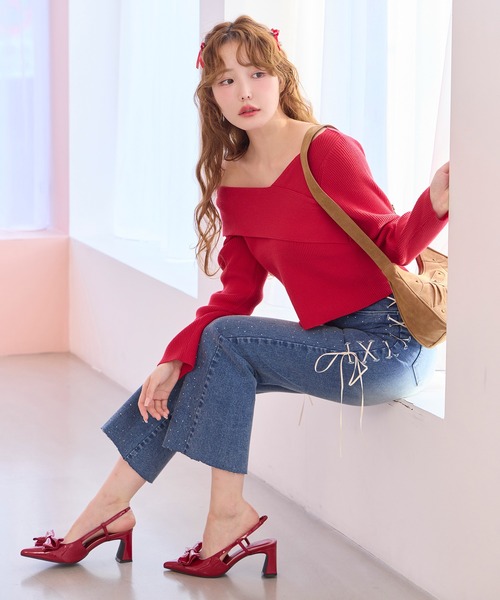 one after another NICE CLAUP(ワンアフターアナザーナイスクラップ)の「サイドレースアップストレッチデニム(デニムパンツ・レディース・ブルー系その他/ブルー/ライトブルー・SMALL/MEDIUM)」の5枚目の写真