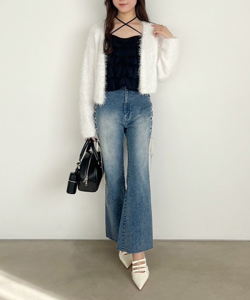 one after another NICE CLAUP(ワンアフターアナザーナイスクラップ)の「サイドレースアップストレッチデニム(デニムパンツ・レディース・ブルー系その他/ブルー/ライトブルー・SMALL/MEDIUM)」の15枚目の写真